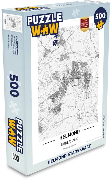 Puzzel Helmond stadskaart - Legpuzzel - Puzzel 500 stukjes - Plattegrond