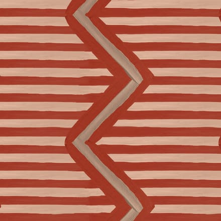 Behang Ikat Oez Zigzag rood
