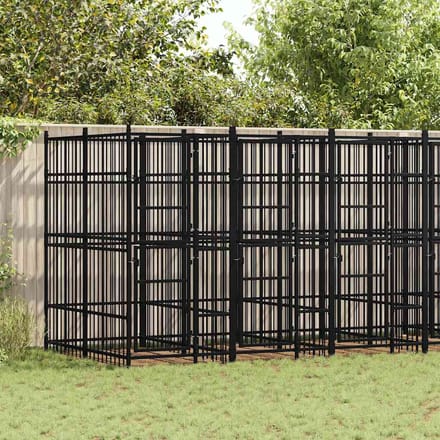 Vidaxl Parc Extérieur Pour Chien, Acier, 11,06 m²