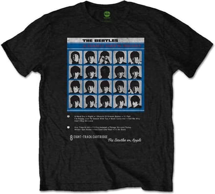 The Beatles Heren Tshirt -M- Hard Days Night 8 Track Zwart