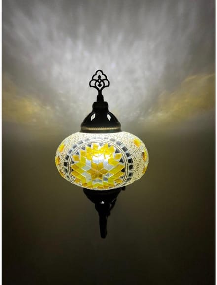 Wandlamp - Marokkaanse stijl - Turks mozaïek - Sfeerverlichting - geel