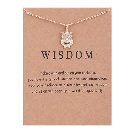 Bixorp Luck Dames Ketting met Gouden Uil - "Wisdom" - 45/50cm - Cadeau voor Vrouw - Goudkleurig