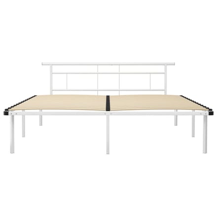 vidaXL - Bedframe - metaal - wit - 200x200 - cm