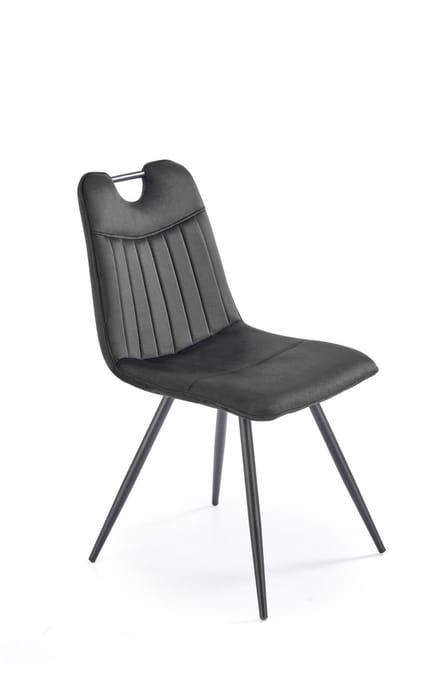 Luxury4Home W163 - Gestoffeerde Stoel - Zwart - Met Handvat - Zwart Frame