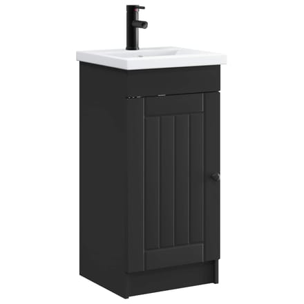 vidaXL - Badkamer - Vanity - met - Wastafel - Zwart - 42 - x - 40 - x - 84,5 - cm