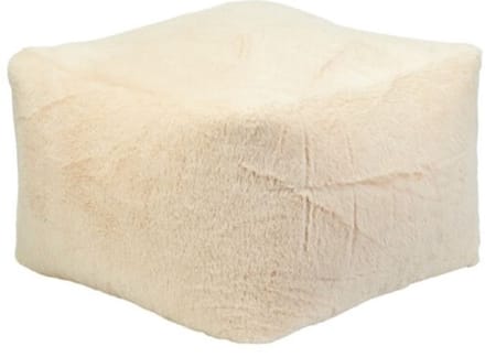 Home & Styling Faux Fur Poef - 40x40cm - Wit