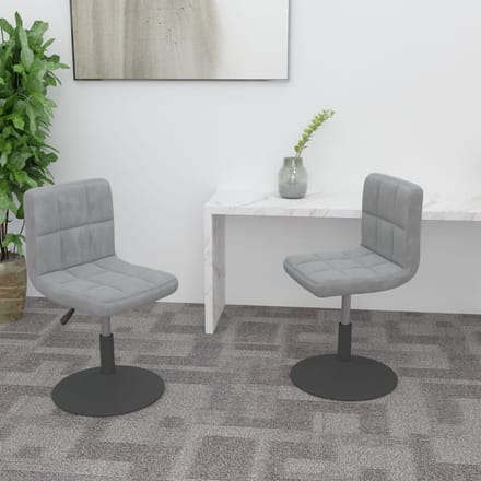 vidaXL - Eetkamerstoelen - draaibaar - 2 - st - fluweel - lichtgrijs