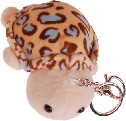 Tashanger/Sleutelhanger Schildpad - Stof - Beige/Blauw - 11x8x4,5cm
