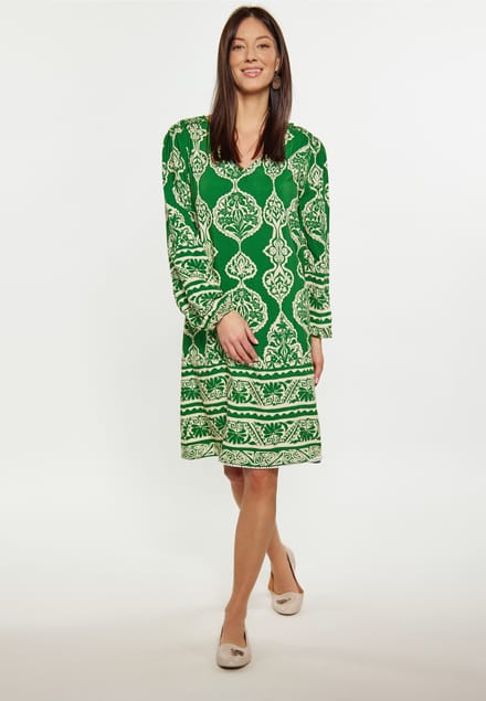 usha Jurk Dames groene crème