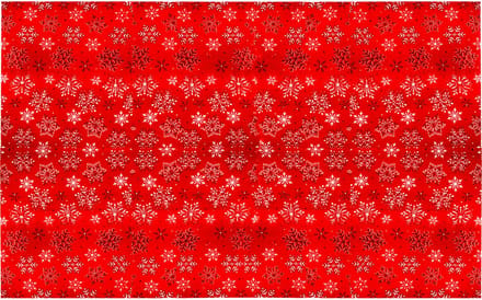 Springos Tafelkleed -Kerst - Sneeuwvlokken- Rood - Polyester - 140 x 220 CM