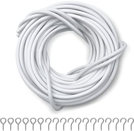 Multifunctioneel Gordijndraad met Haken - 30 Meter Set met 60 Ogen en Haken