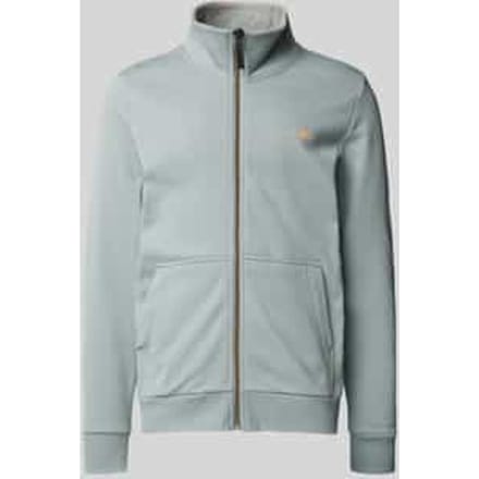 Regular fit sweatjack met opstaande kraag en rubberen logoprint