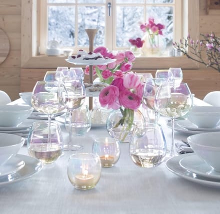 L.S.A. - Pearl Theelicht Houder 6,8 cm Set van 4 Stuks - Glas - Transparant -