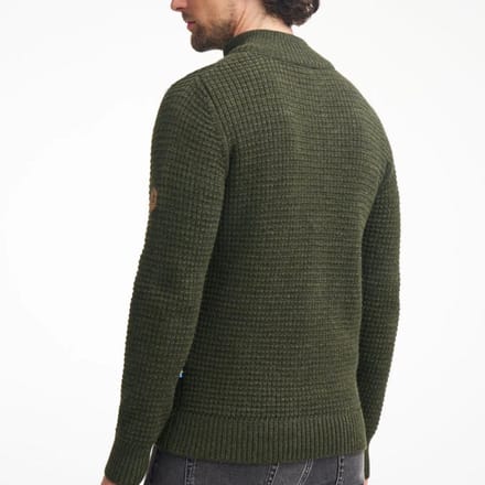 Ivanhoe trui Moritz half zip Red Clay - 100% wol - Rood