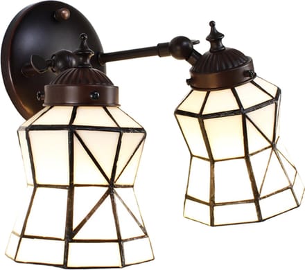 Lumilamp Wandlamp Tiffany 30x23x23 cm Wit Bruin Glas