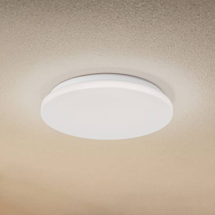 Lindby LED buiten plafondlamp Kirkola, 3000 K, Ø 34 cm, wit