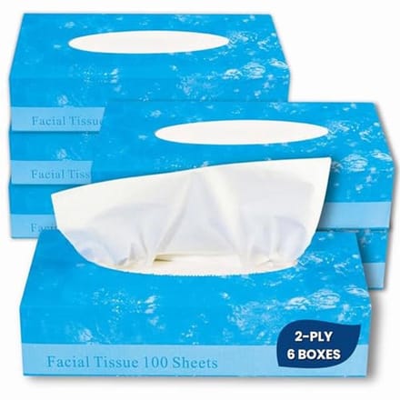 Gezichtszacht Tissuepapier - 2 Laags - 100 Vellen per Doos - 6 Dozen