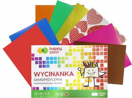 Happy Colour Zelfklevend Knutselpapier A5 - 8 Vellen met Hartjes