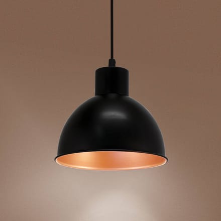 EGLO Truro 1 Hanglamp - E27 - Ø 21 cm - Zwart/Koper