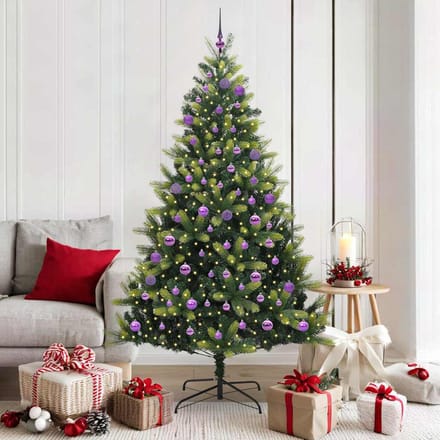 vidaXL - Kunstmatige - Scharnierende - Kerstboom - 300 - LEDs - Groen - 180 - cm