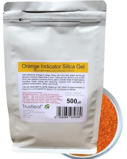 Oranje Indicator Silicagel Droogmiddel 500g voor Ontvochtigen, Bloem Drogen, 3D Printing en Opslag