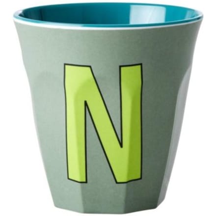 Rice melamine beker medium letter n khaki