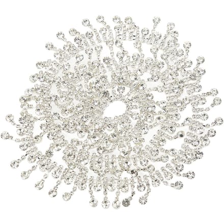 2cm 1 Yard Frange Strass Pendentif Strass Rond Courte Gland Frange Strass Facile à Couper white
