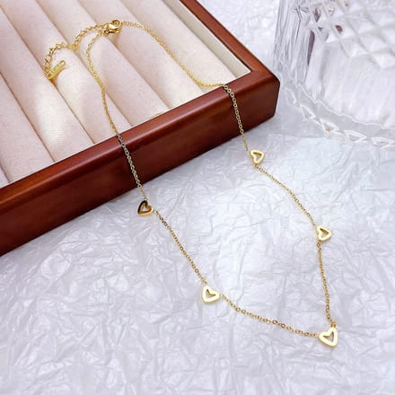 JewelGalerie- Ketting - Open Hart - Goud