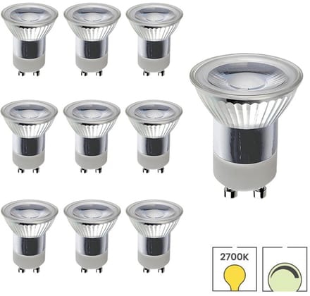 Lybardo - GU10 LED Lamp - 35mm - 10-pack - 3W Dimbaar - 2700K Warmwit Licht