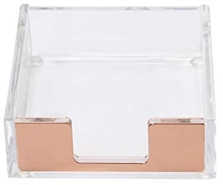 Sticky Notes Memo Pad Houder Dispenser - Rose Goud Bureauorganizer voor Kantoor en Thuis