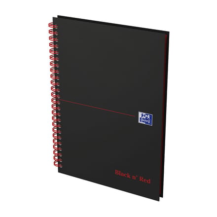Spiraalblok oxf black en red a5 lijn 140pag 80gr | 5 stuks