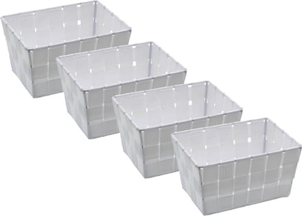 Wenko Adria Mini - Opbergmand - Wit - Compact Design - 4 Stuks