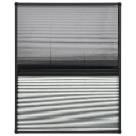 Store plissé anti-insectes pour fenêtres Cadre en aluminium 60 x 80 cm avec store d'ombrage intégré