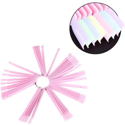 50 stuks zakventilator kunstnageltips stick palet swatch manicure nagellak gel display oefentool pink