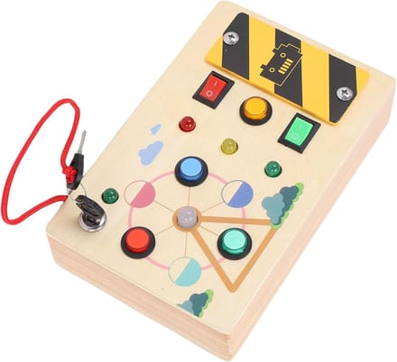 Peuter Busy Board - Sensorisch Speelgoed Hout - Motoriek Ontwikkeling - Met LED Lampje
