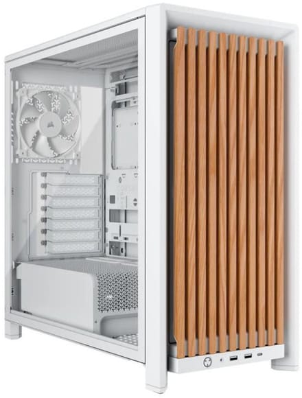 Corsair FRAME 4000D Wood RS (White & Oak) - Case - Miditower - Wit