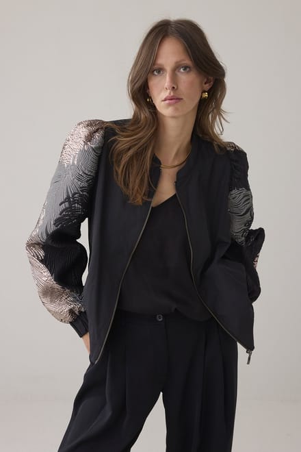 1s1275-12336 Bomber jacket leaves