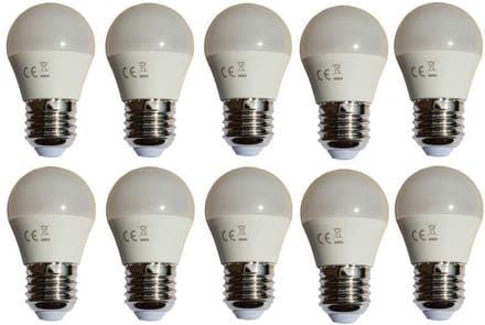 G45 kogellamp 10 stuks | E27 LED lamp 6W=50W | daglichtwit 6400K