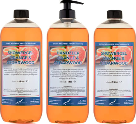 Handzeep Sweet Orange & Cedarwood 1 liter - met gratis pomp - set van 3 stuks