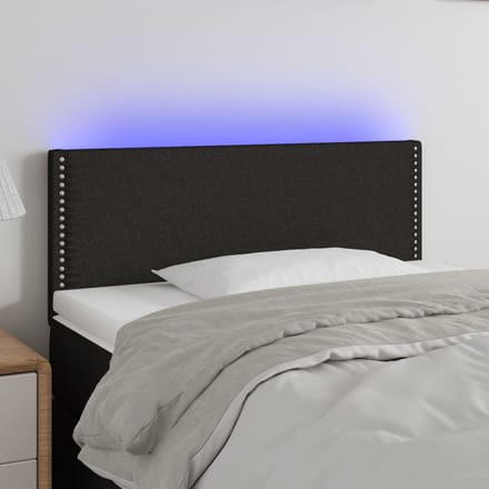 vidaXL - Hoofdbord - LED - 90x5x78/88 - cm - stof - zwart