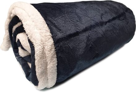 Better Nights - Plaid - Zeni Bleu - 150x200 - Sherpa - Blauw - wit - Fluffy - 100% Polyester - Fake flannel
