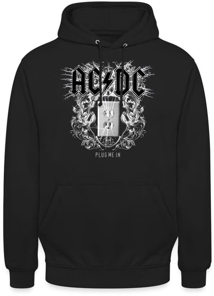 AC/DC Logo Met Socket Plug Me In Videoalbum Hoodie Unisex