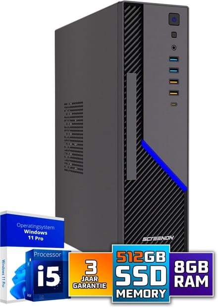 ScreenON Ultra SFF i5 Office PC - Business Office Computer | 8 GB RAM | 512GB SSD M.2 | Windows 11 Pro | WiFi-Bluetooth