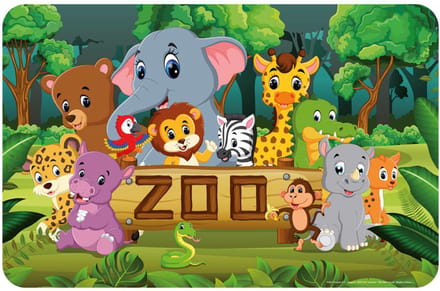 Animals Zoo Placemats - 43x28 cm