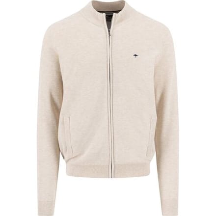 Fynch-Hatton Vest Full Zip Cotton Structure New Off White / male
