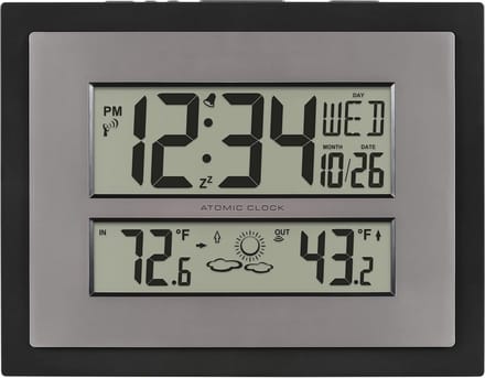 Digitale Wandklok met Datum, Binnen- en Buitentemperatuur en Weersvoorspellingz