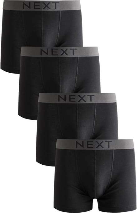 Next - Heren - Set van 4 boxershorts van 100% katoen - Zwart