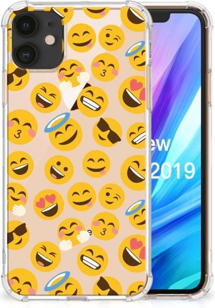 Apple iPhone 11 Doorzichtige Silicone Hoesje Emoji