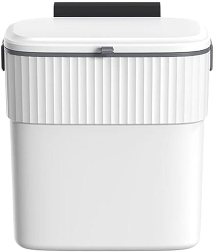 Keukenprullenbak Ophangbaar - Afvalbak Deksel - Ruimte Besparen - Geurwerend Ontwerp - 9 Liter - Wit