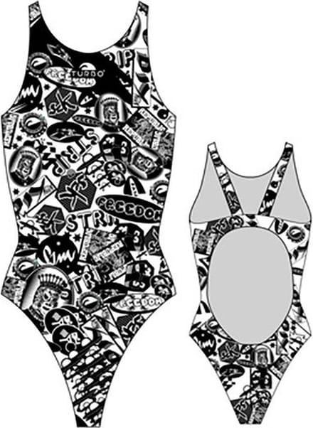 Turbo Stickers Pro Resist Zwempak Wit,Zwart M Vrouw